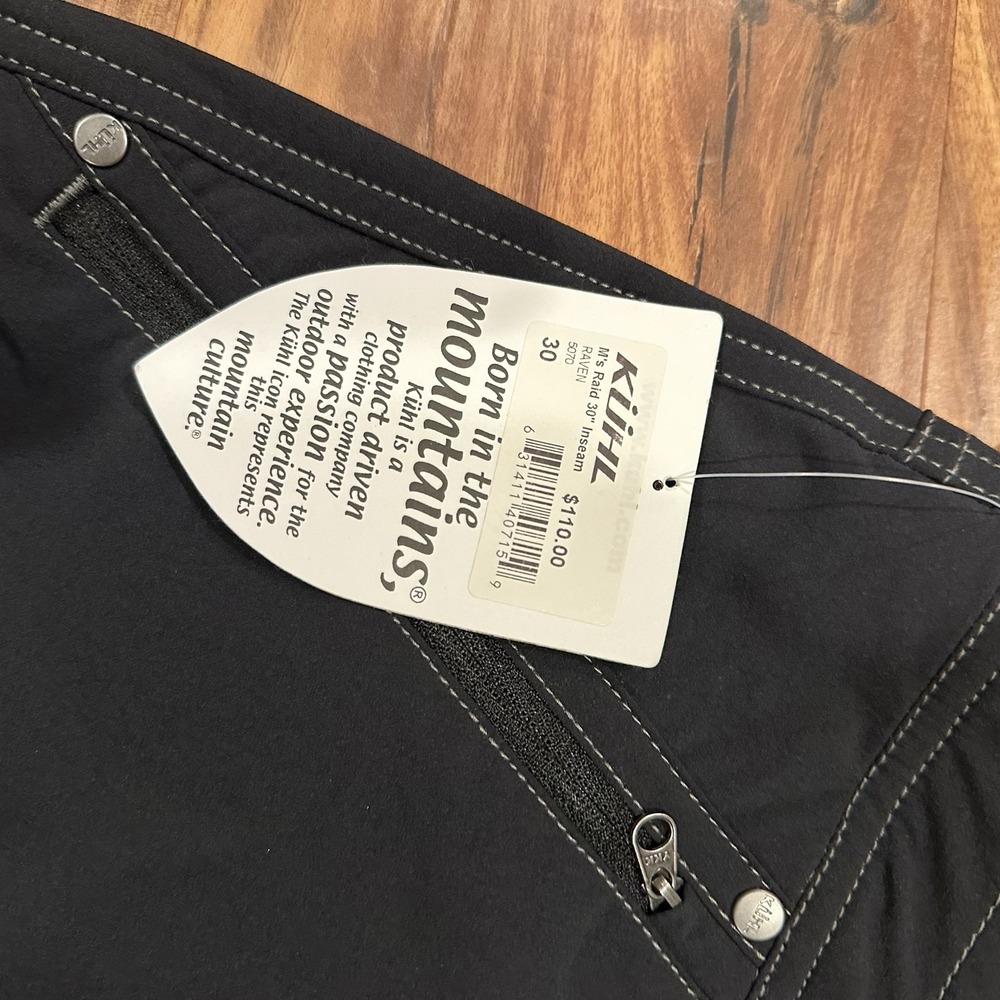 Kuhl Raid Pants Mens 30x30 Black Softshell Hiking Zip Pocket Stretch Outdoor - Picture 10 of 10
